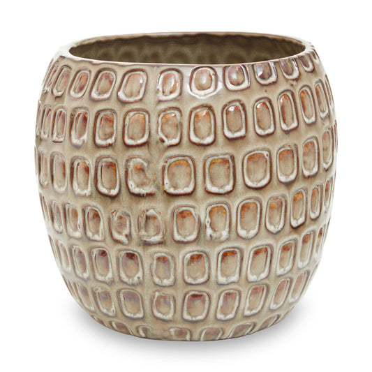 Large Cream Textured Ceramic Planter | Yana