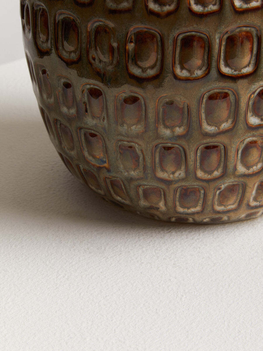 Large Cream Textured Ceramic Planter | Yana