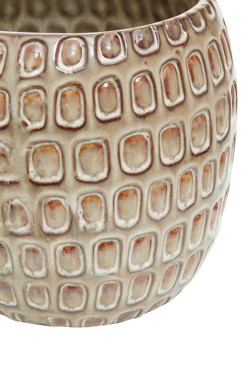 Large Cream Textured Ceramic Planter | Yana