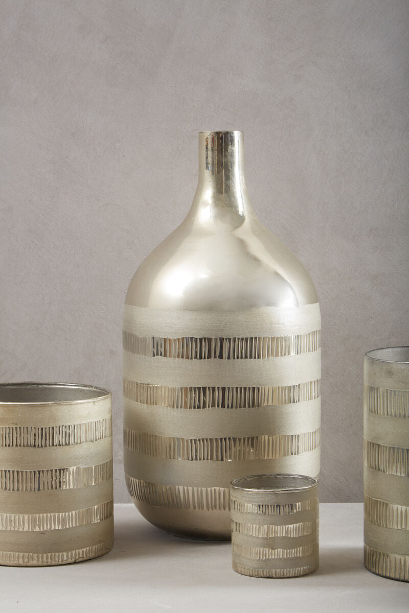 Glass Vase in Silver and Copper | Briella