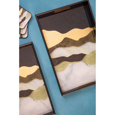 Set of Two Assorted Colour Rectangular Trays | Celina
