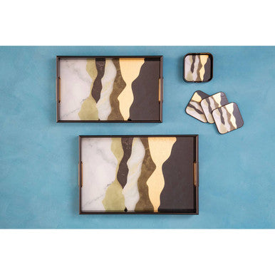 Set of Two Assorted Colour Rectangular Trays | Celina