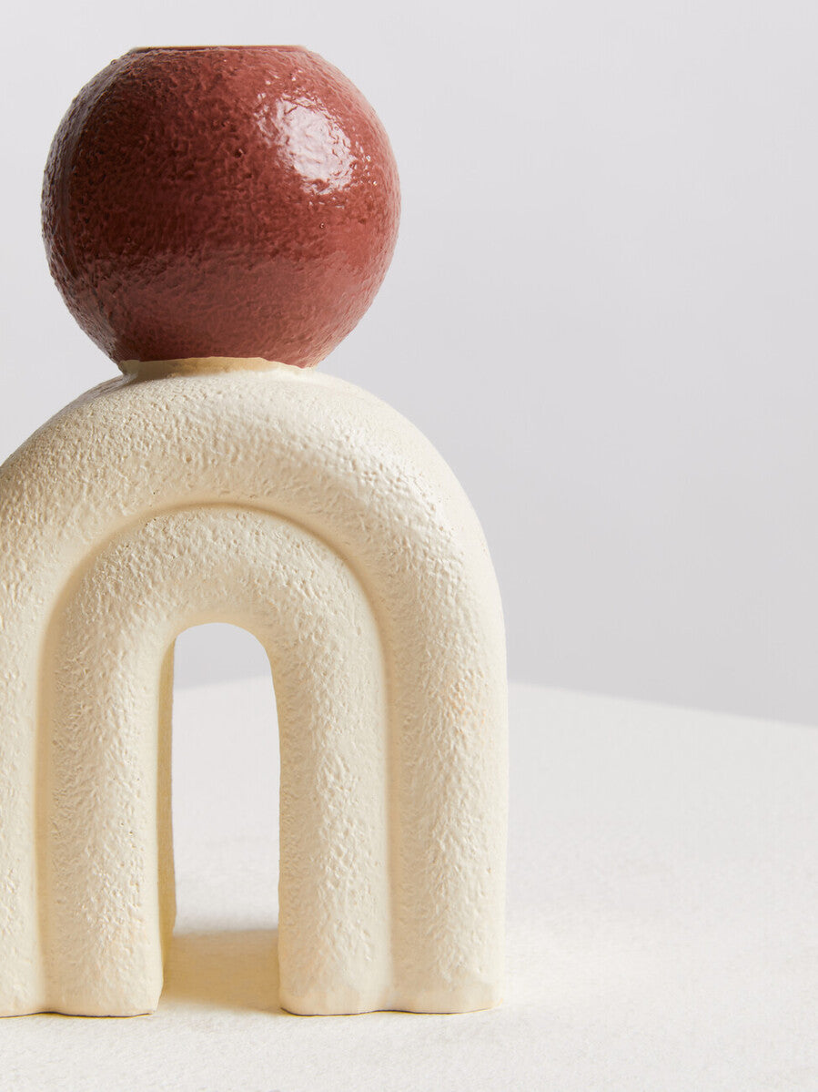 Candle Holder with Cream Base | Utica
