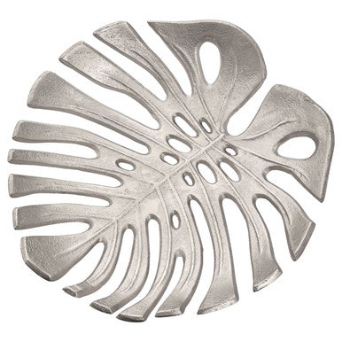 Monstera Small Silver Finish Leaf Dish | Prato