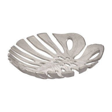 Monstera Small Silver Finish Leaf Dish | Prato