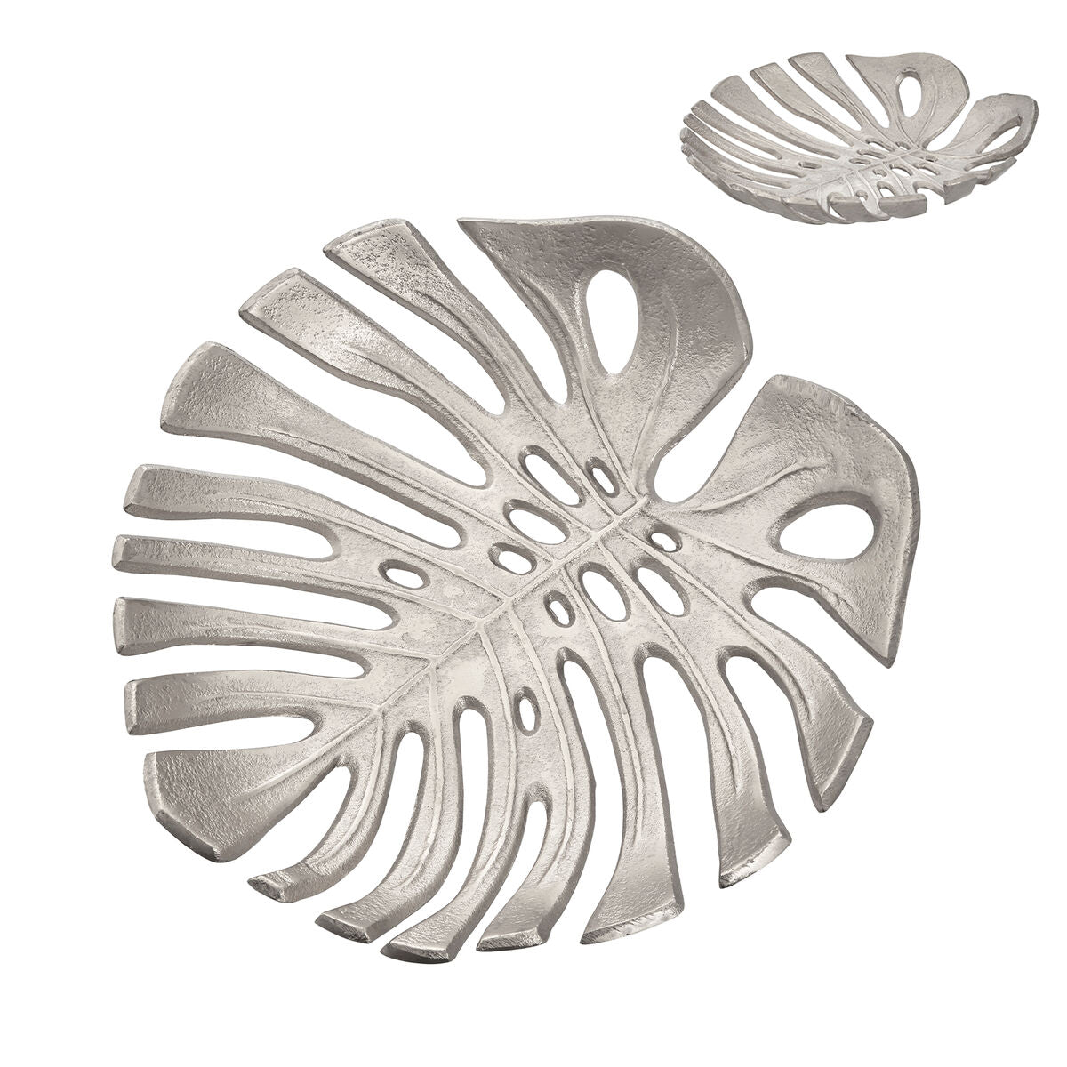 Monstera Small Silver Finish Leaf Dish | Prato