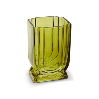 Small Olive Green Glass Vase | Edan