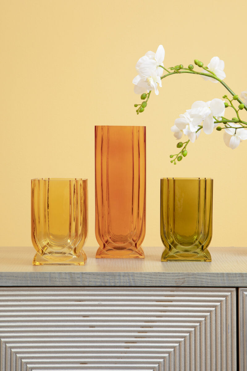 Small Olive Green Glass Vase | Edan