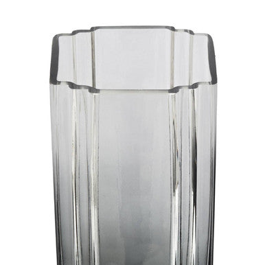Large Grey Ombre Glass Vase | Edan