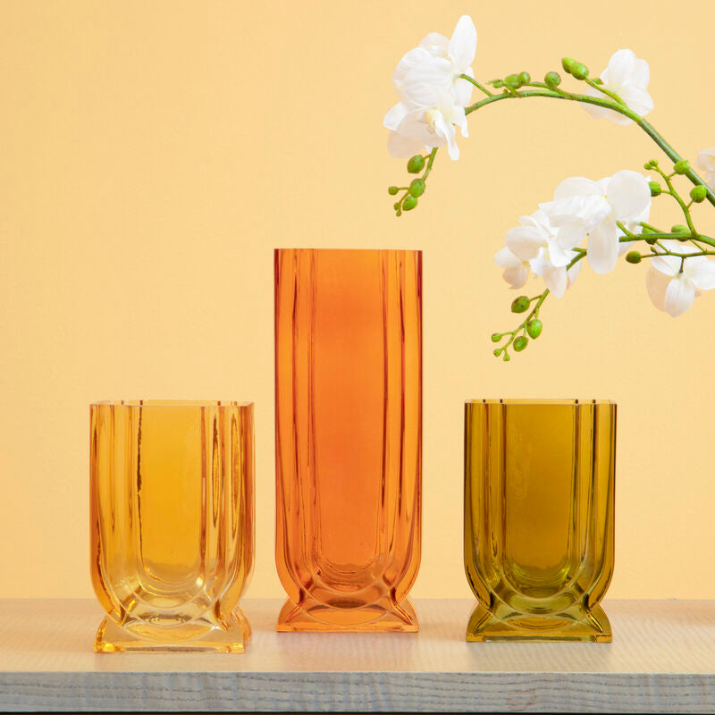 Small Ochre Yellow Glass Vase | Edan