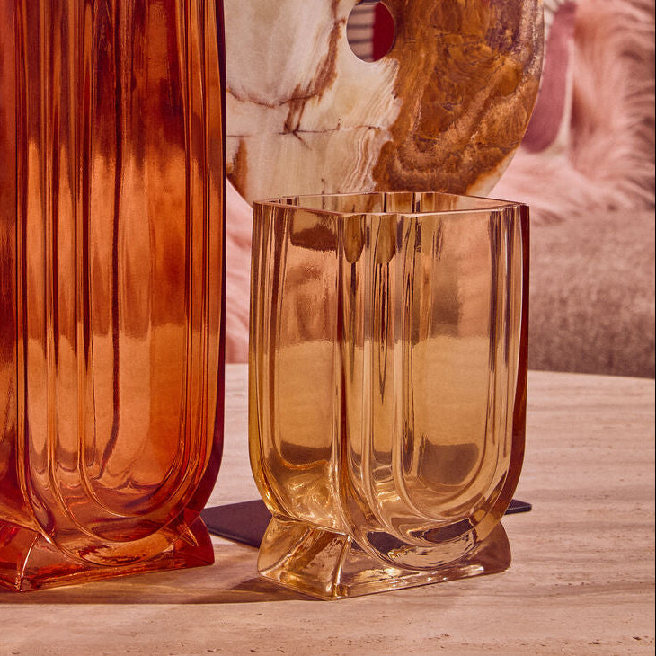 Small Ochre Yellow Glass Vase | Edan