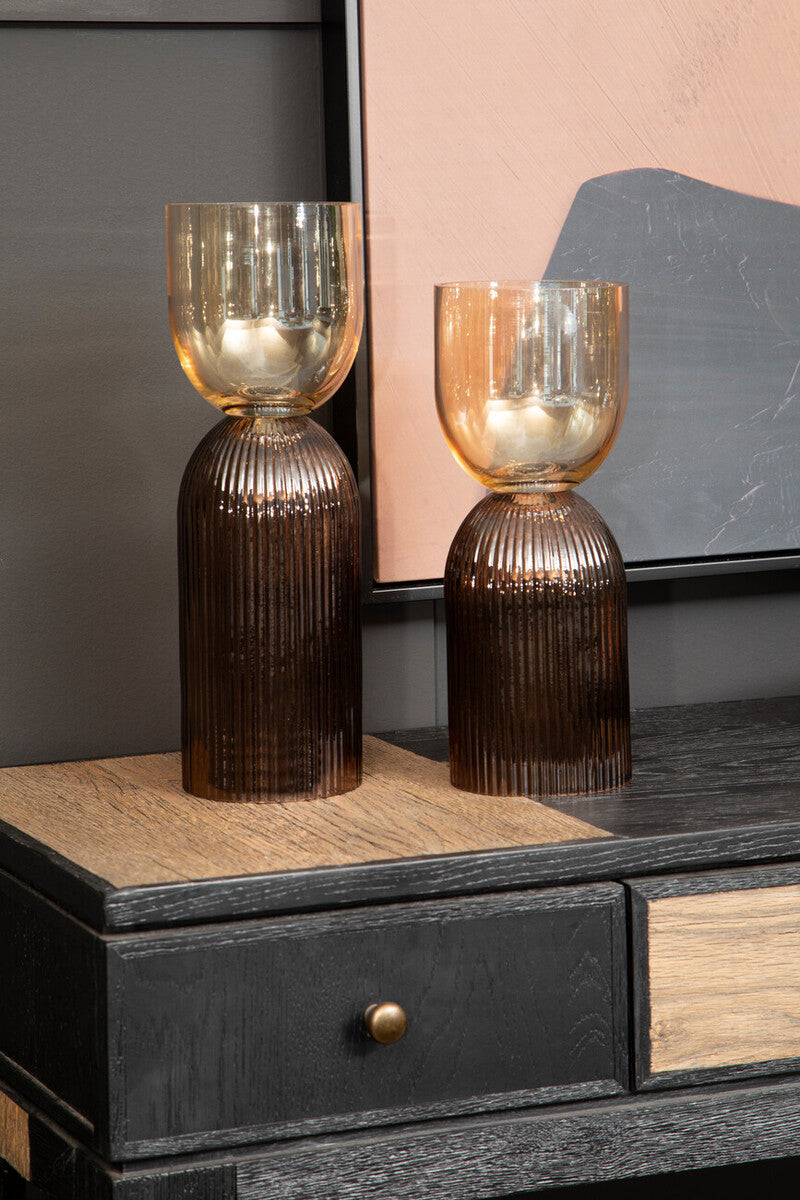 Large Amber and Brown Glass Vase | Esma