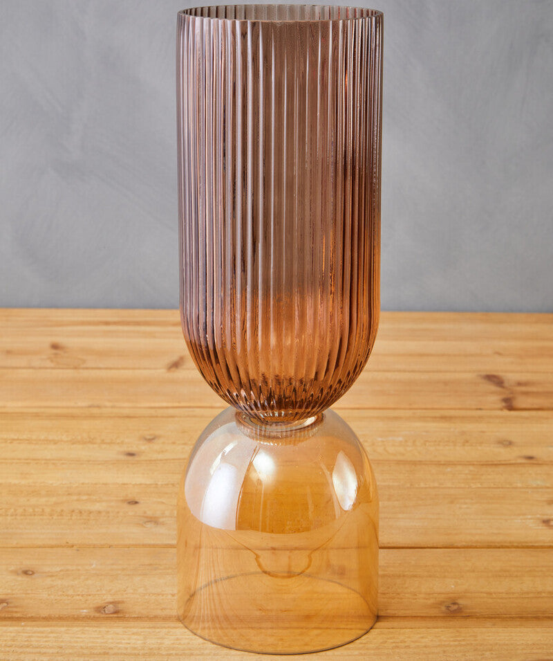 Large Amber and Brown Glass Vase | Esma