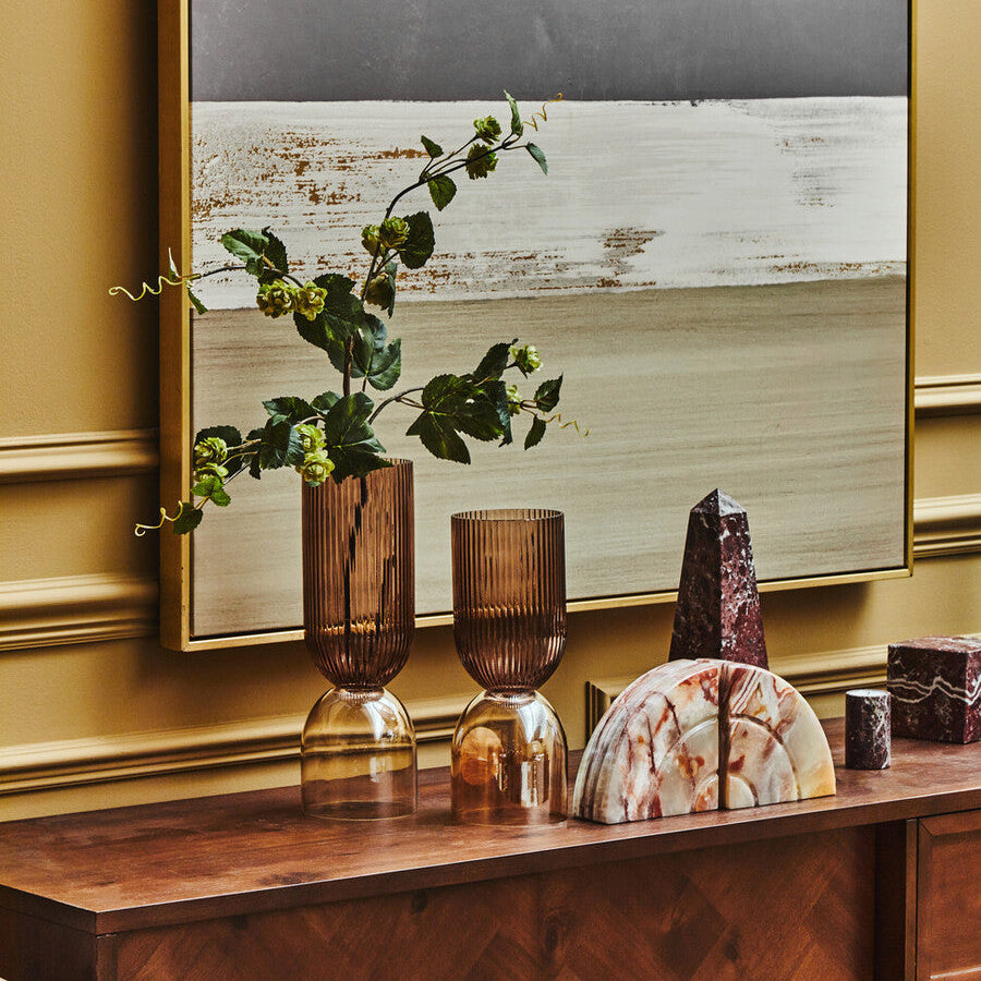 Large Amber and Brown Glass Vase | Esma