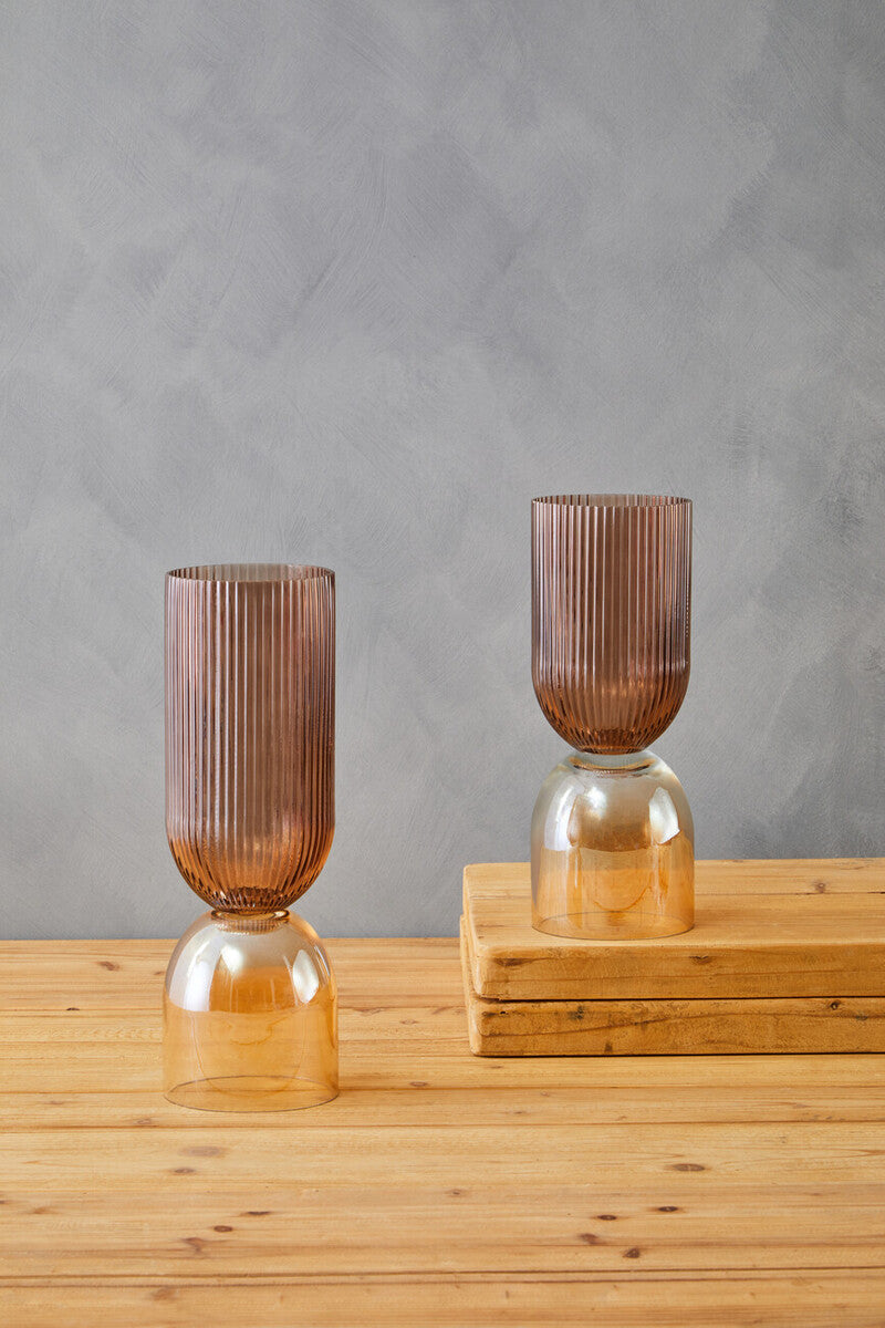 Small Amber and Brown Glass Vase | Esma