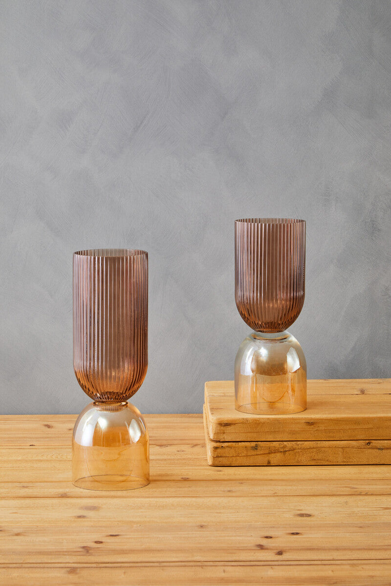 Small Amber and Brown Glass Vase | Esma