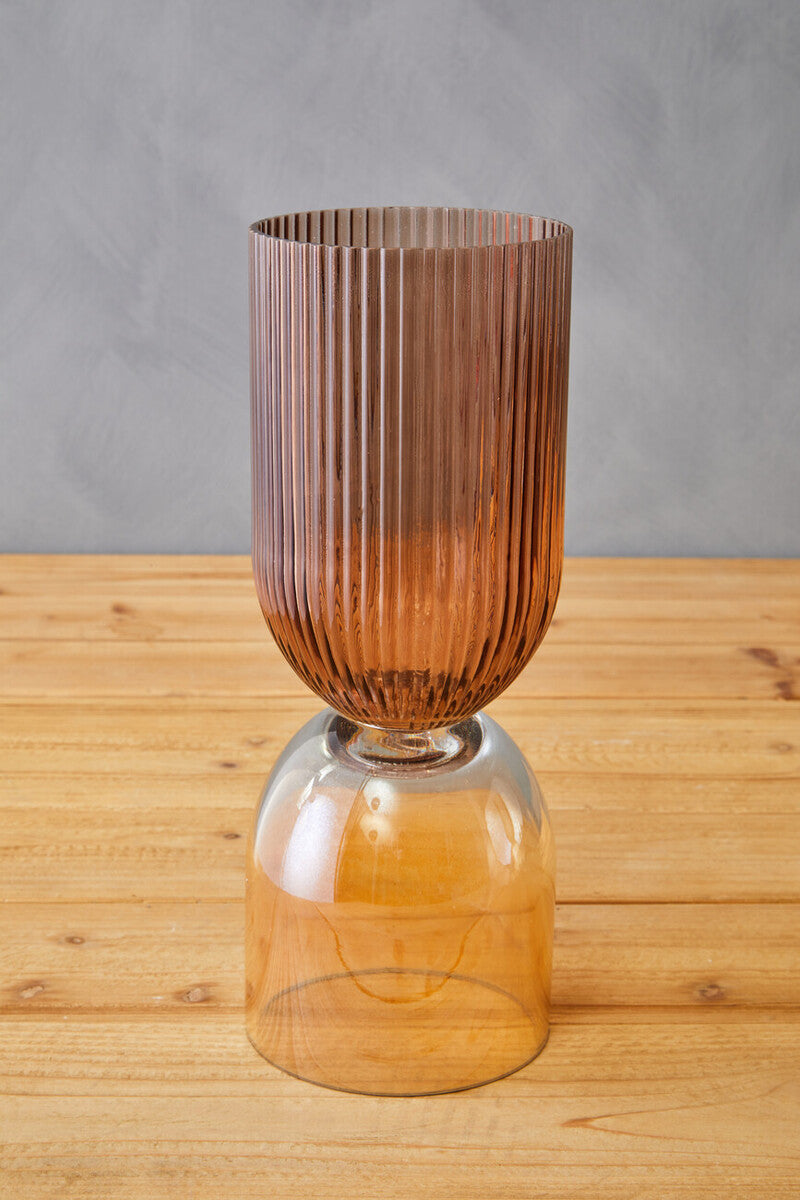 Small Amber and Brown Glass Vase | Esma