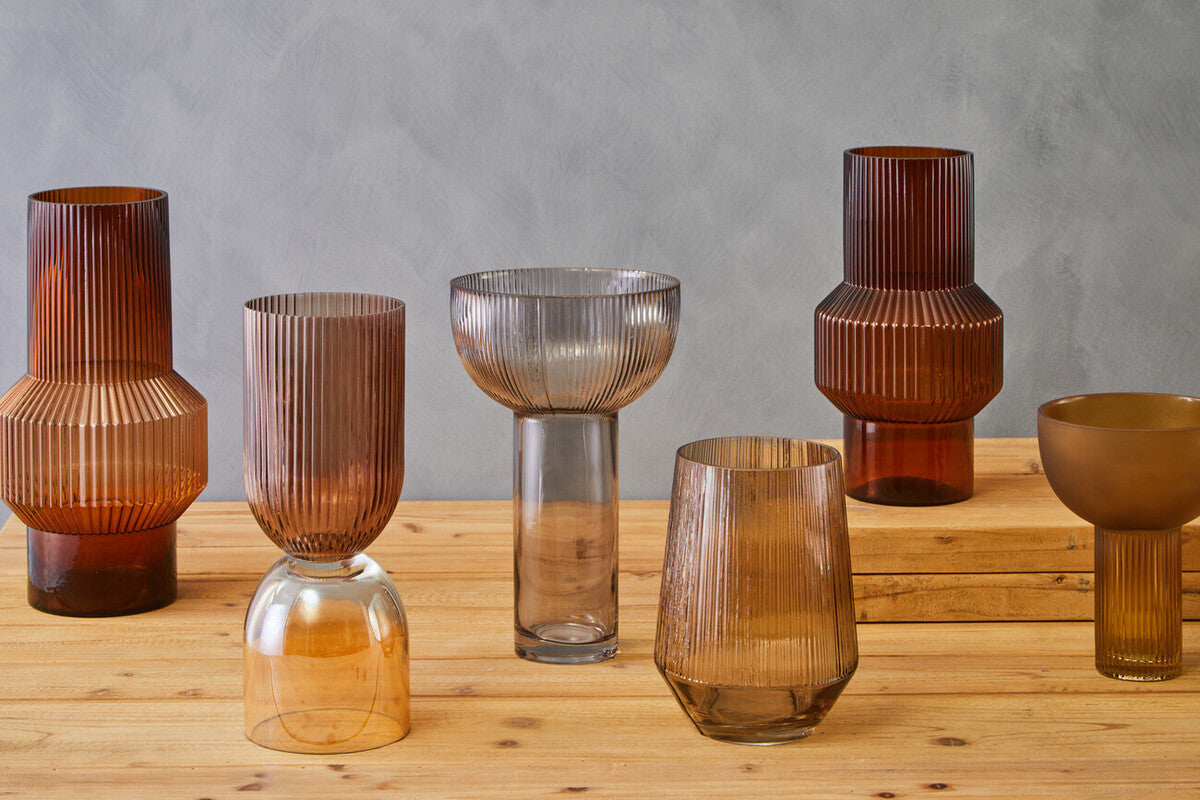 Small Amber and Brown Glass Vase | Esma
