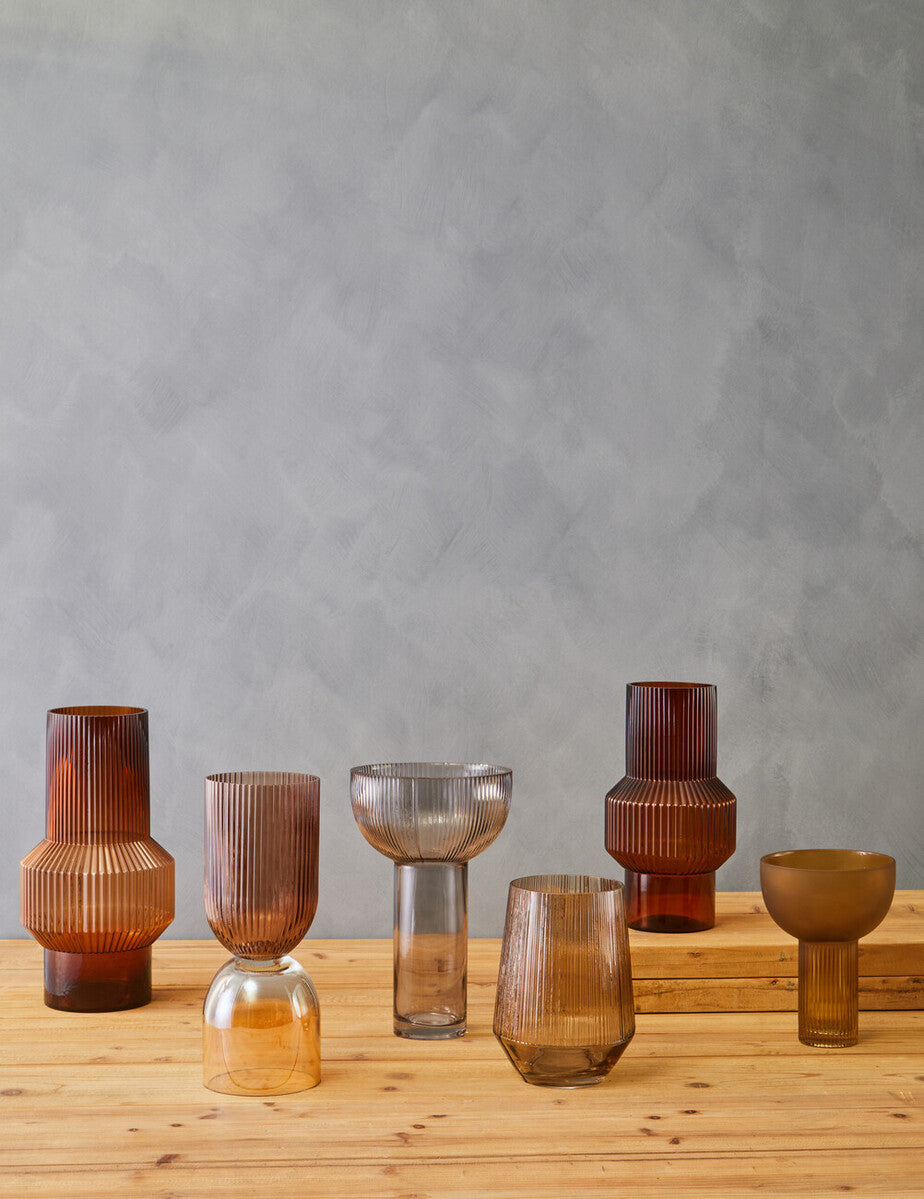 Small Amber and Brown Glass Vase | Esma