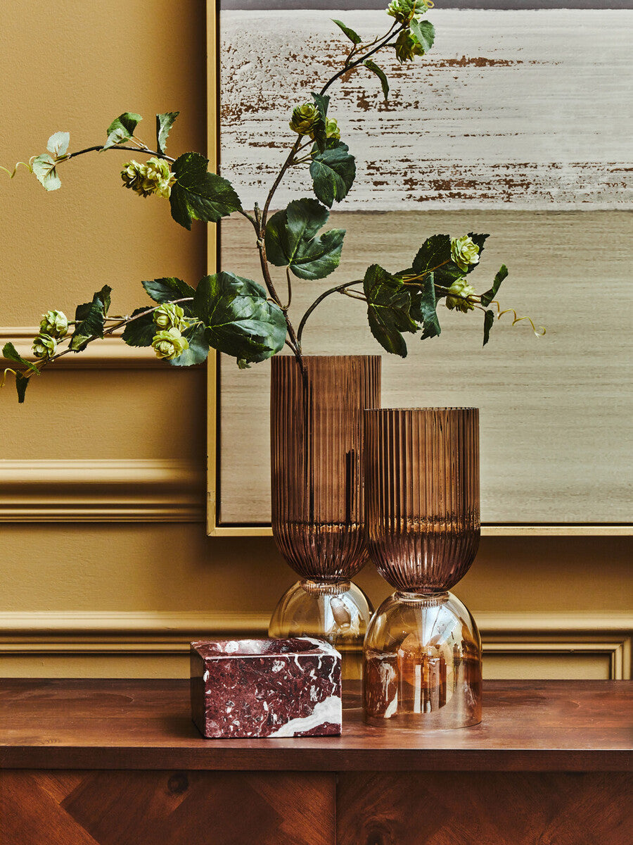 Small Amber and Brown Glass Vase | Esma