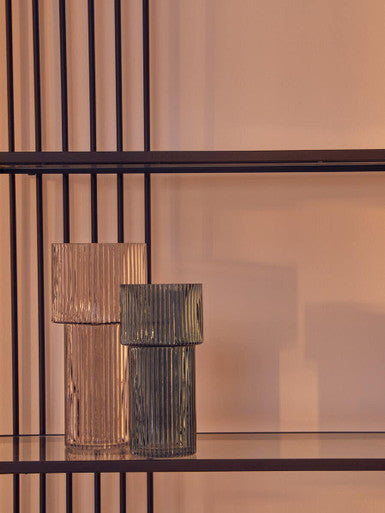 Small Ribbed Blue Glass Vase | Esma