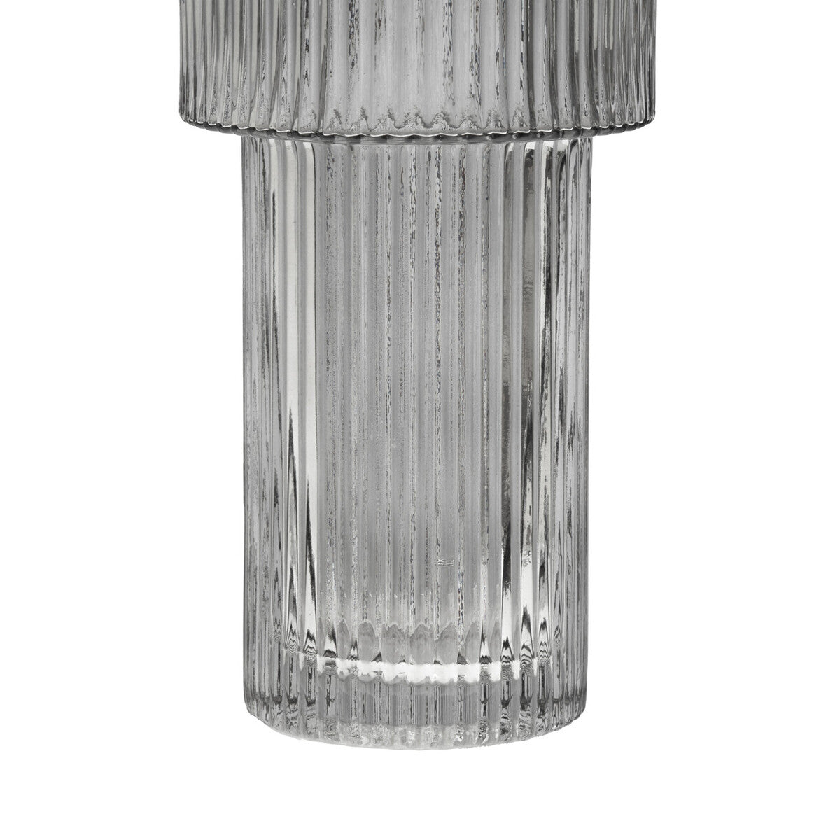 Large Ribbed Grey Glass Vase | Esma