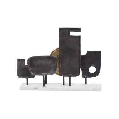 Large Assorted Colour Metal Sculpture on Marble Base | Simbolo