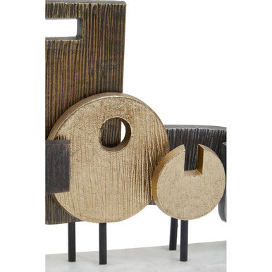 Large Assorted Colour Metal Sculpture on Marble Base | Simbolo