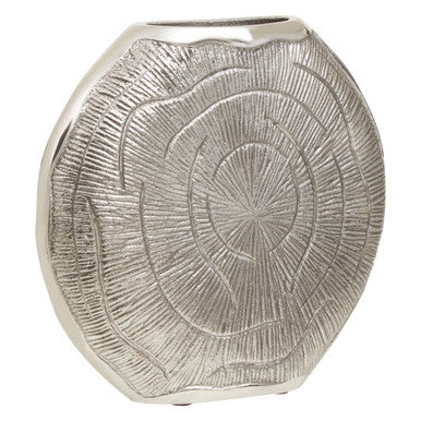 Small Oak Effect Silver Finish Vase | Silva