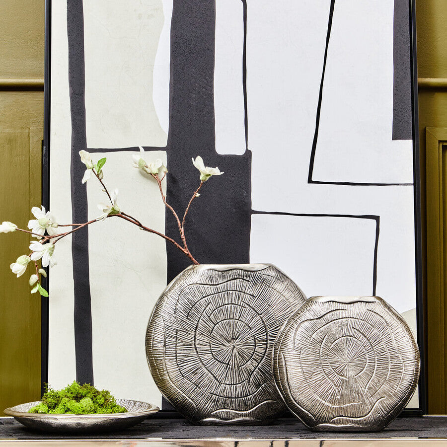 Small Oak Effect Silver Finish Vase | Silva