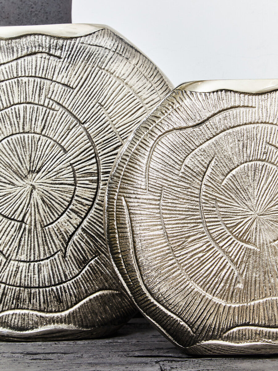 Small Oak Effect Silver Finish Vase | Silva