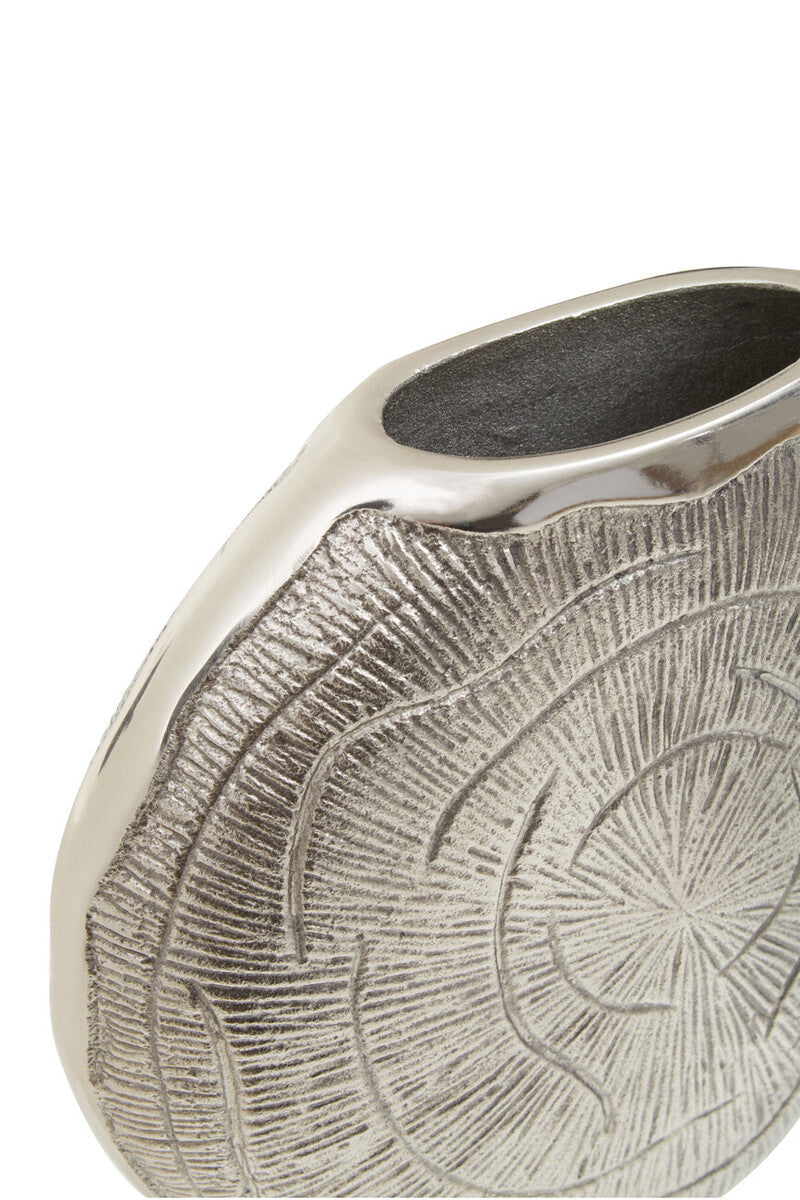 Small Oak Effect Silver Finish Vase | Silva
