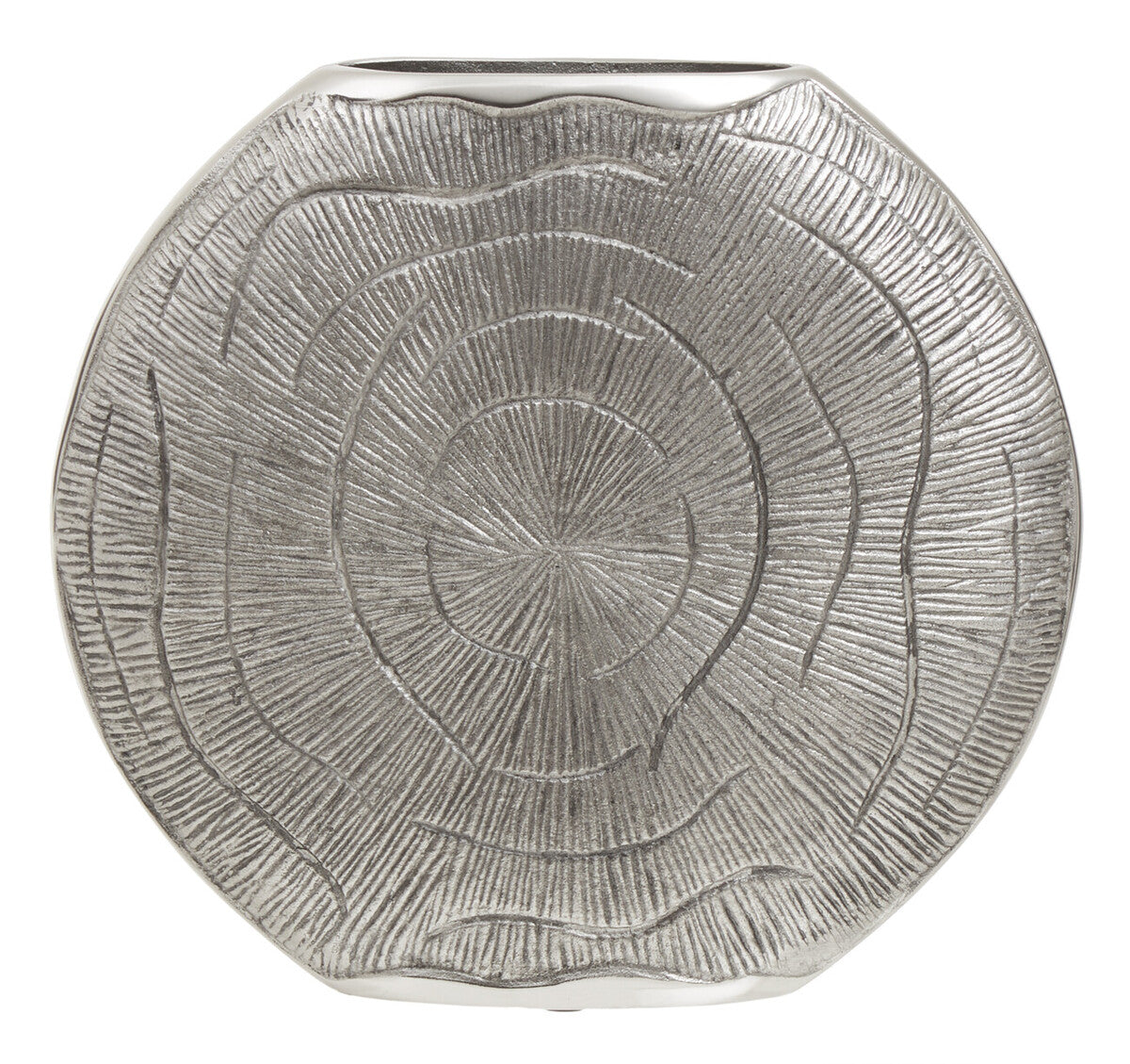 Large Oak Effect Silver Finish Vase | Silva