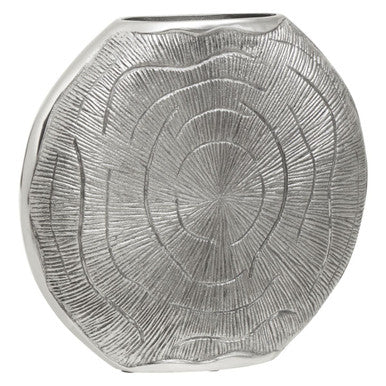 Large Oak Effect Silver Finish Vase | Silva