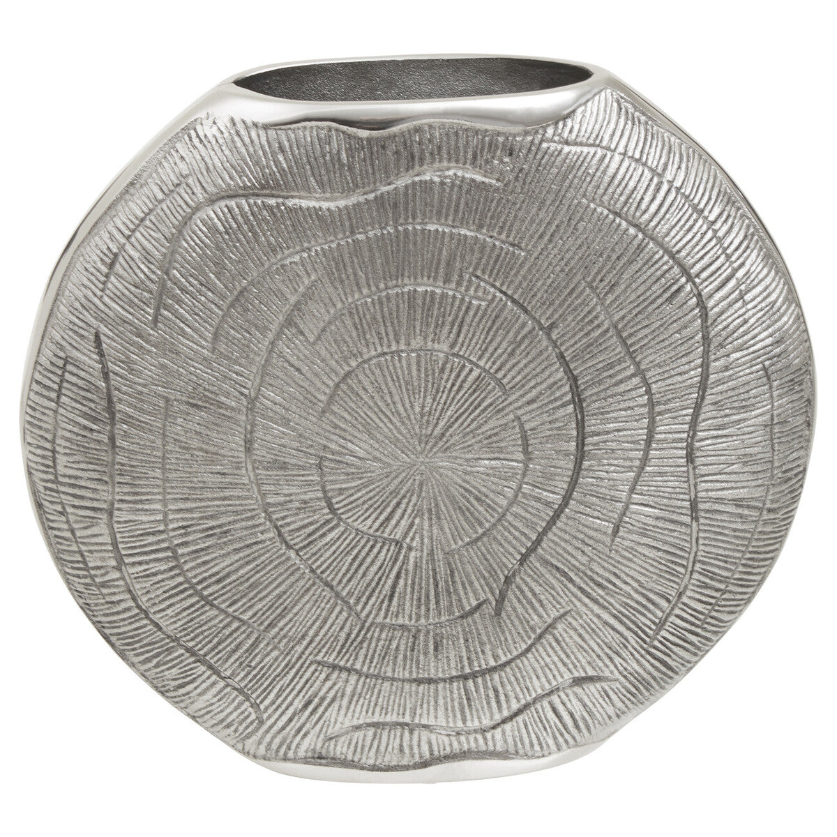 Large Oak Effect Silver Finish Vase | Silva