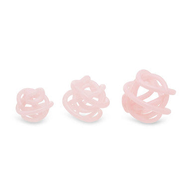 Set of 3 Pink Glass Ornament | Knot Decor