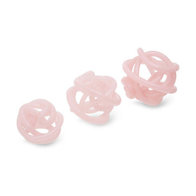 Set of 3 Pink Glass Ornament | Knot Decor