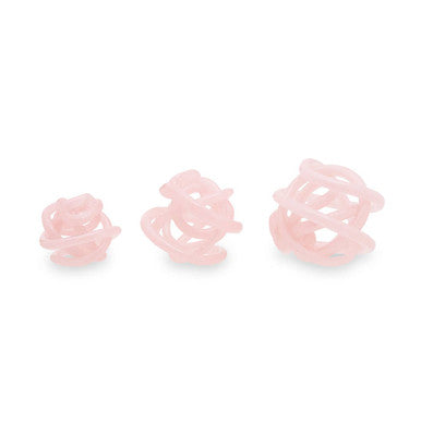 Set of 3 Pink Glass Ornament | Knot Decor