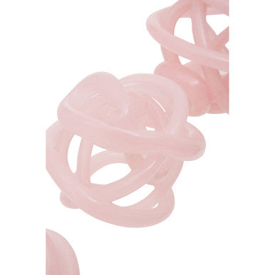 Set of 3 Pink Glass Ornament | Knot Decor