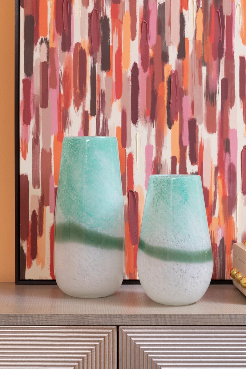 Small Turquoise and White Ombre Vase | Celia