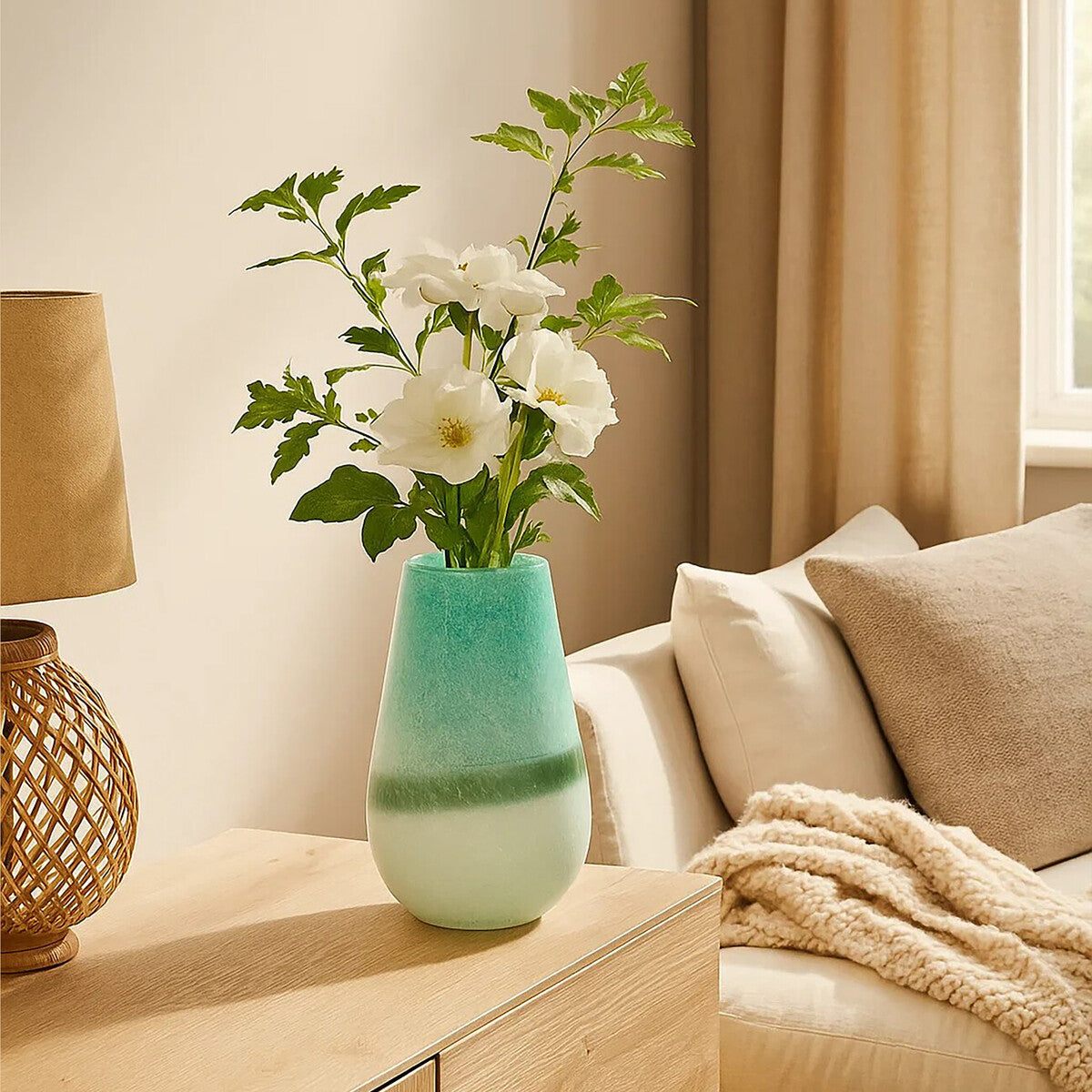 Small Turquoise and White Ombre Vase | Celia
