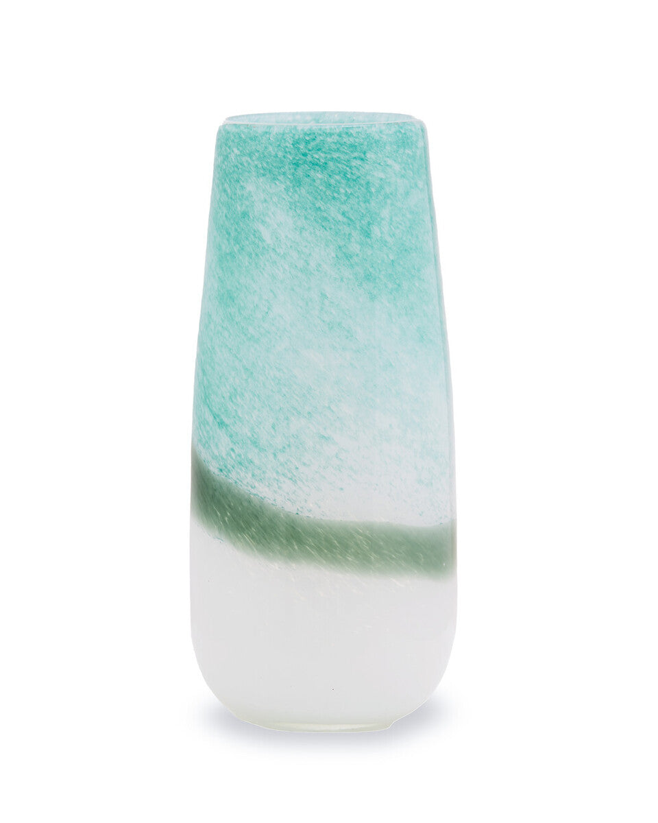 Large Turquoise and White Ombre Vase | Celia