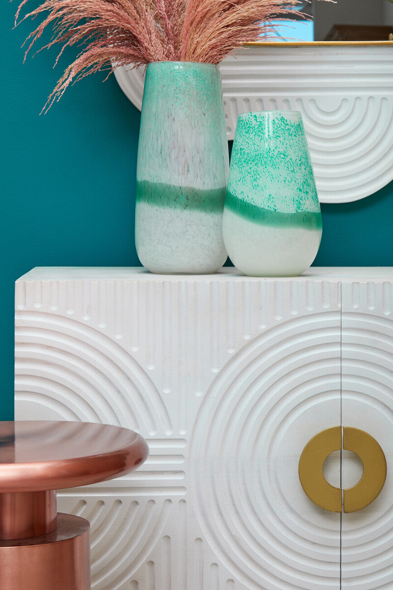 Large Turquoise and White Ombre Vase | Celia