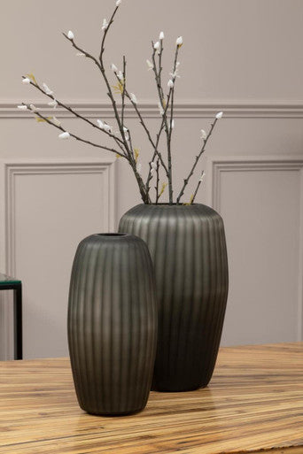 Small Dark Grey Glass Vase | Hessa