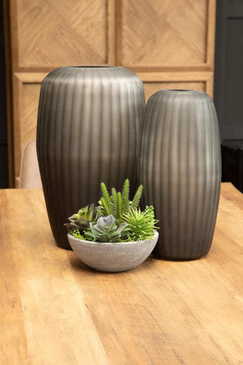 Small Dark Grey Glass Vase | Hessa