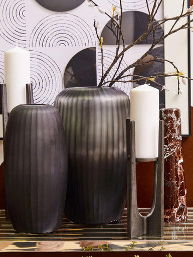 Small Dark Grey Glass Vase | Hessa