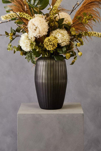 Large Dark Grey Glass Vase | Hessa