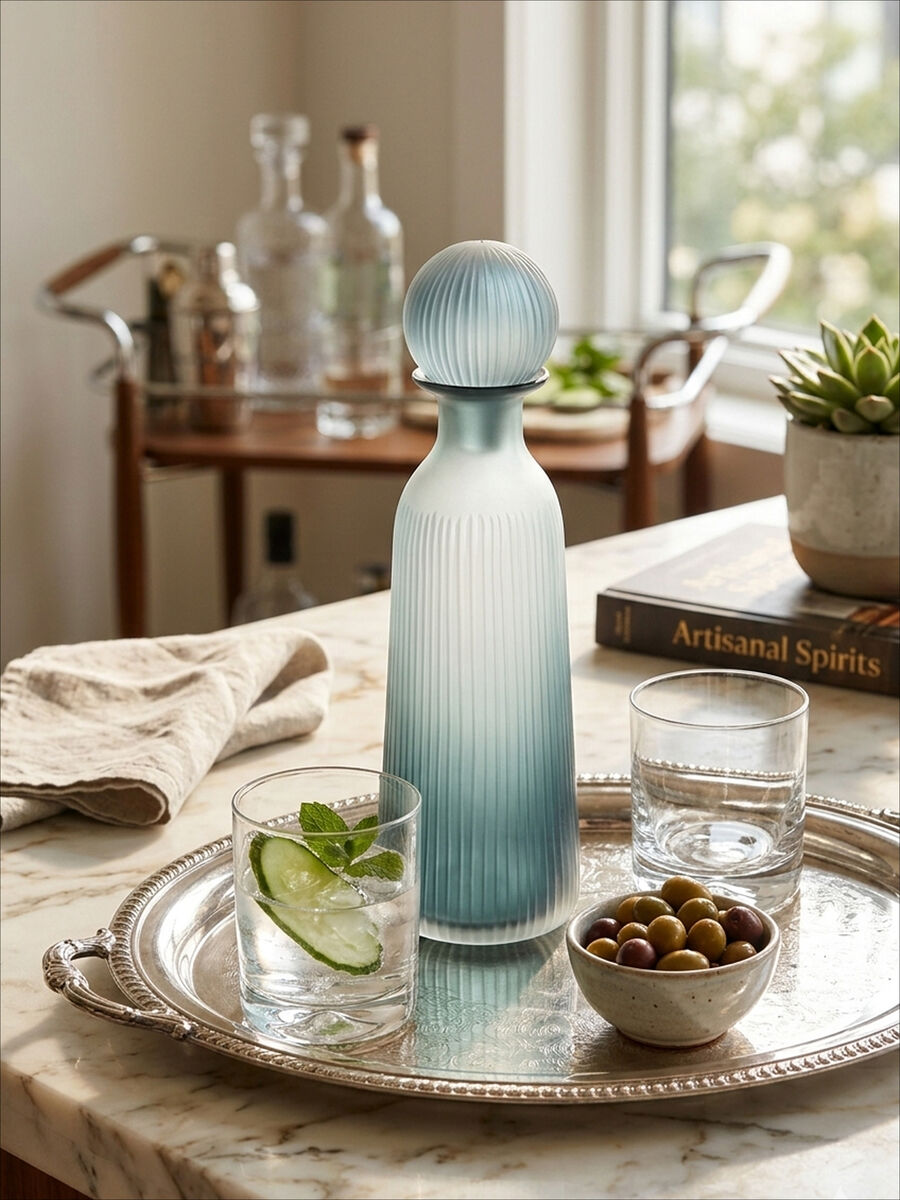 Large Blue Bottle Vase | Hira