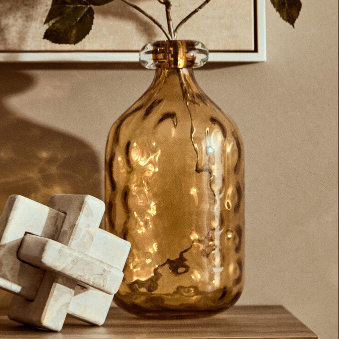 Amber Tall Glass Bottle Vase | Huda