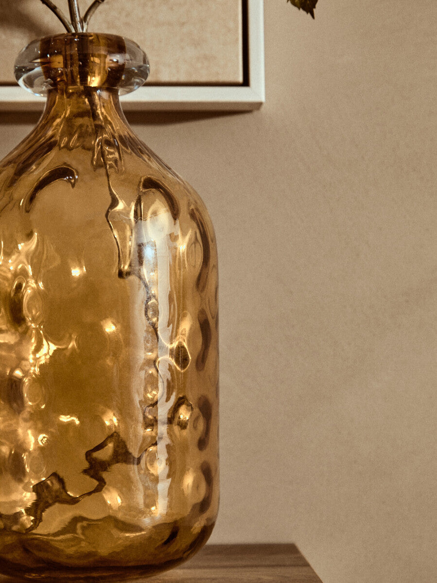 Amber Tall Glass Bottle Vase | Huda